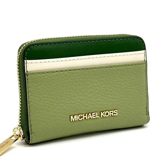 Michael Kors Medium ZA Card Case Wallet Fern Green Multi Women
